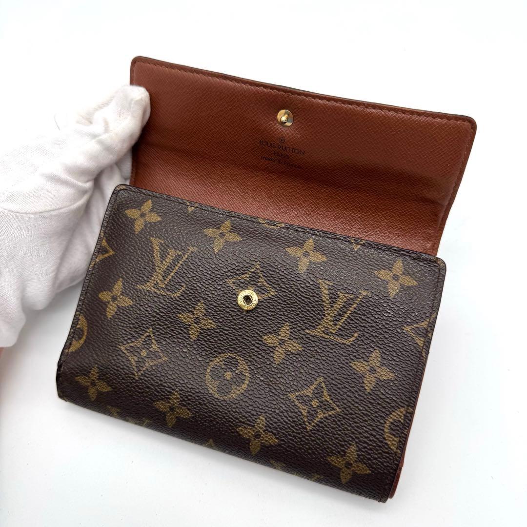 美品✨️ルイヴィトン　モノグラム　ポルトトレゾール　エテュイパピエ　三つ折り財布