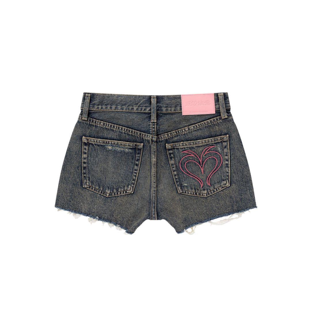 MOUSSY BEP HEART DENIM ショーツ サイズ1
