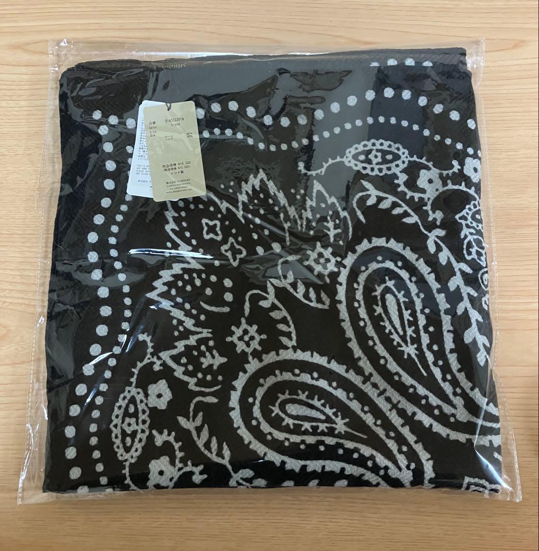 【新品】manipuri/マニプリ★ウールシルクストール★ブラック★巾着付き