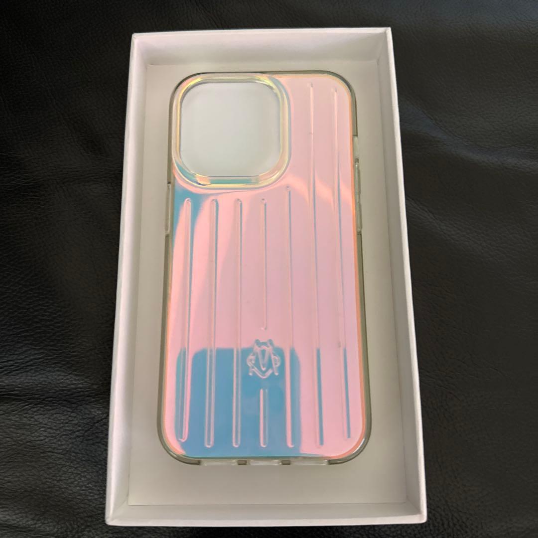 リモワiPhone14 Proポリカーボネート 虹色 ケース中古品