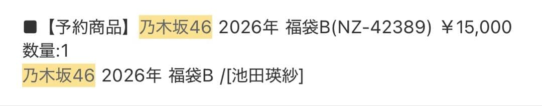 池田瑛紗 2026年 福袋B まとめ