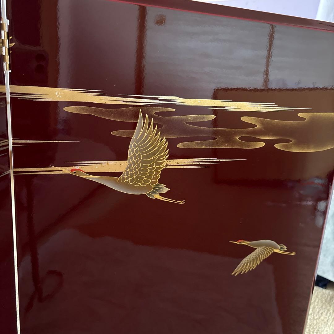 飾り台 屏風 漆風