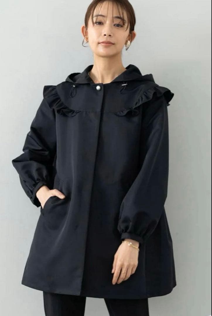 【美品】Ame no chi hareアメノチハレ フリルハーフコート　ブラック