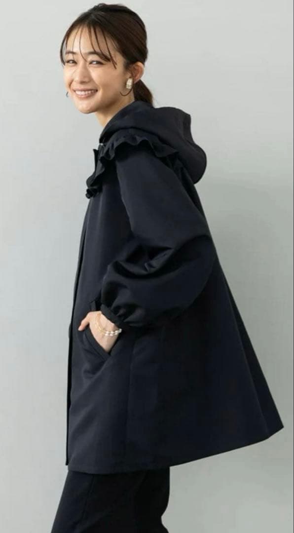 【美品】Ame no chi hareアメノチハレ フリルハーフコート　ブラック