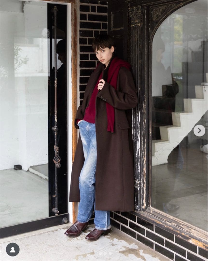 ジャケット・アウター ILEAN Double-Breasted Maxi Wool Coat