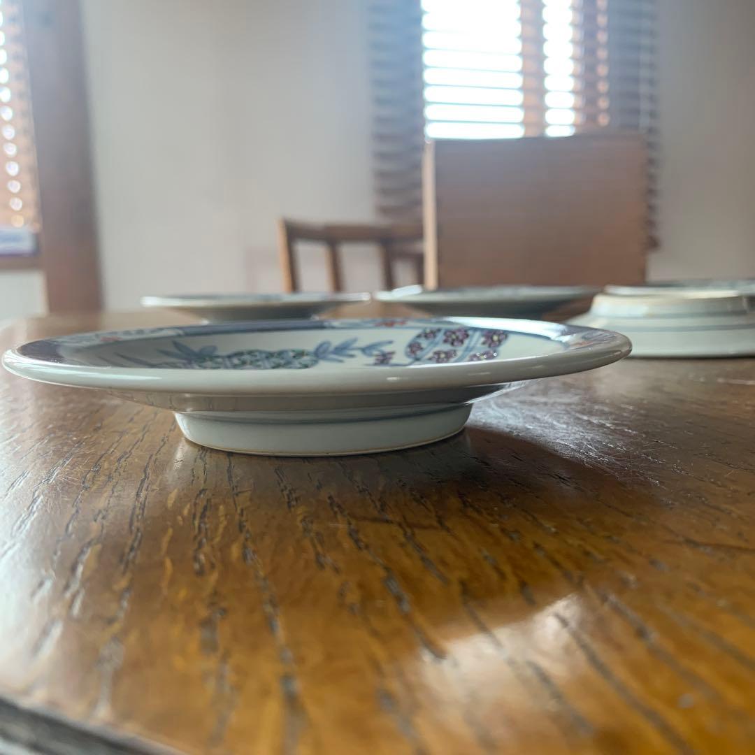 佐藤走破　五代　有田焼　皿　四寸皿　染錦辻が花文　箱付き