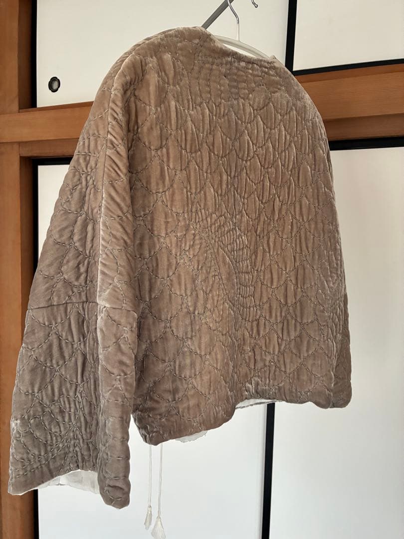 towavaseトワヴァーズ ベルベットキルトジャケット（グレイ）