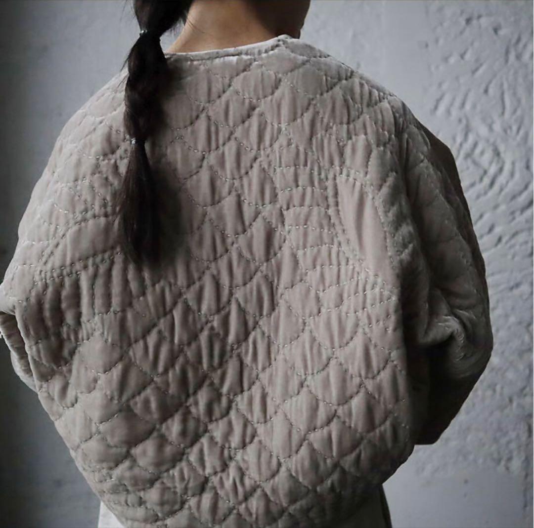 towavaseトワヴァーズ ベルベットキルトジャケット（グレイ）