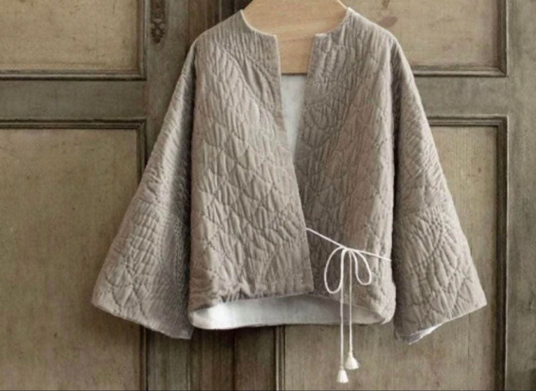 towavaseトワヴァーズ ベルベットキルトジャケット（グレイ）