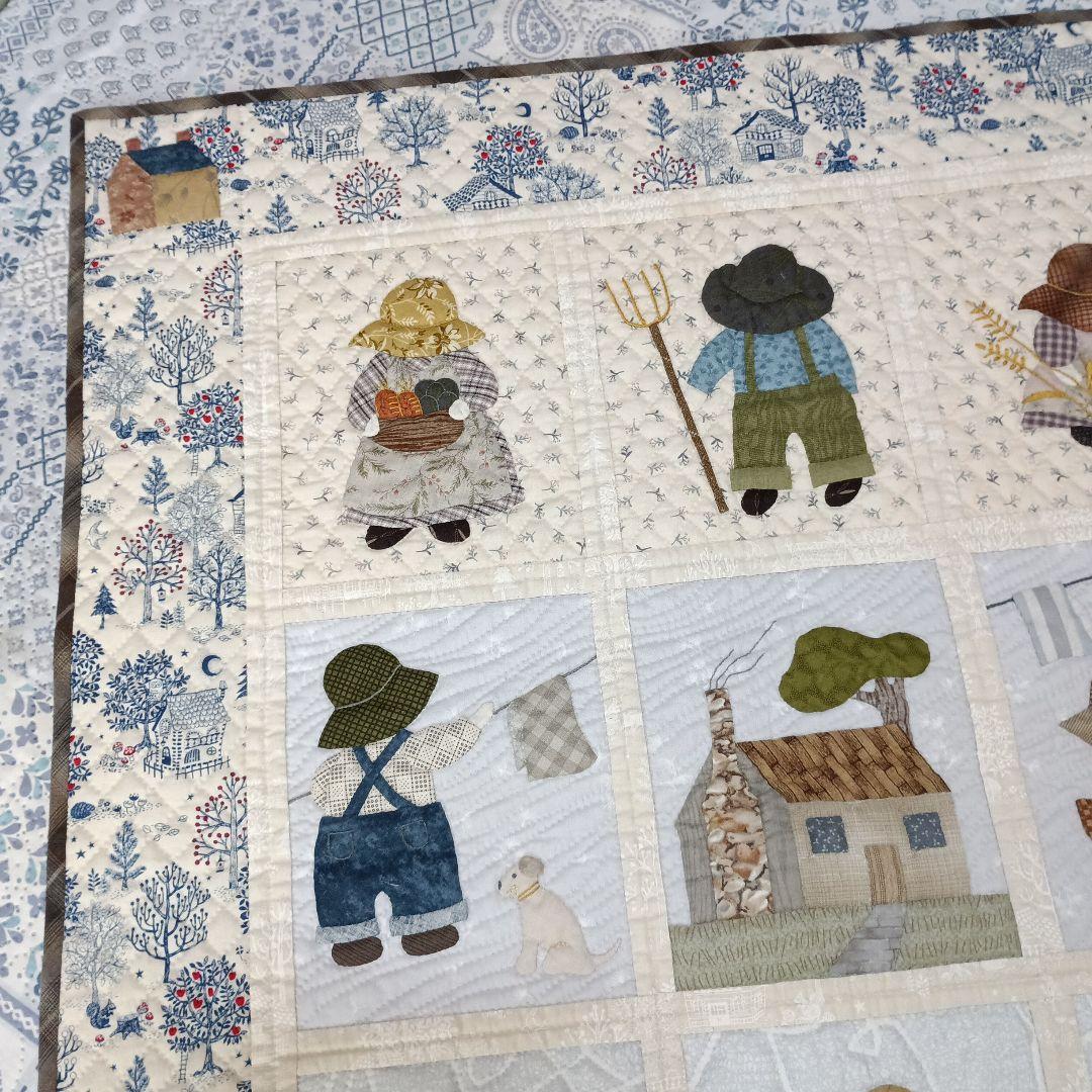 ハンドメイド～♪ アップリケのパッチワークキルト カントリー「スーとビリー」