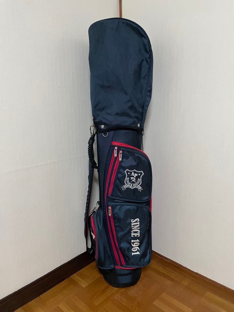 アーノルドパーマー キャディバッグ 紺色×赤色