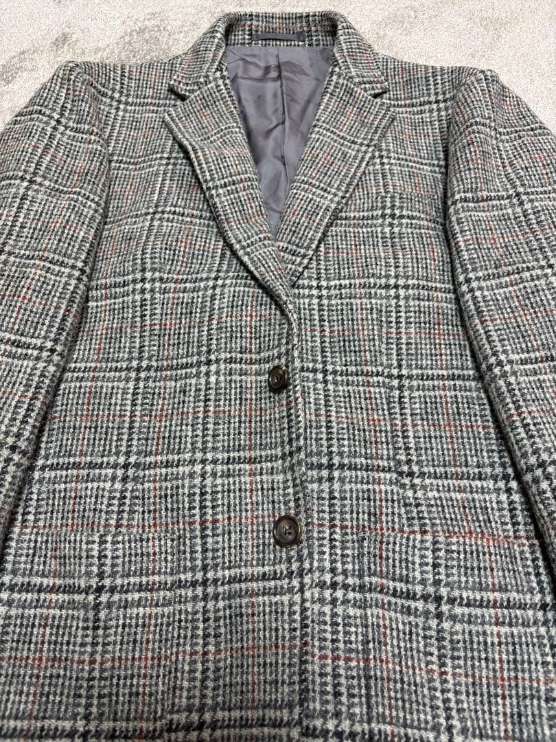 Papas+ テーラードジャケット ツイードコート ハリスツイード 千鳥格子