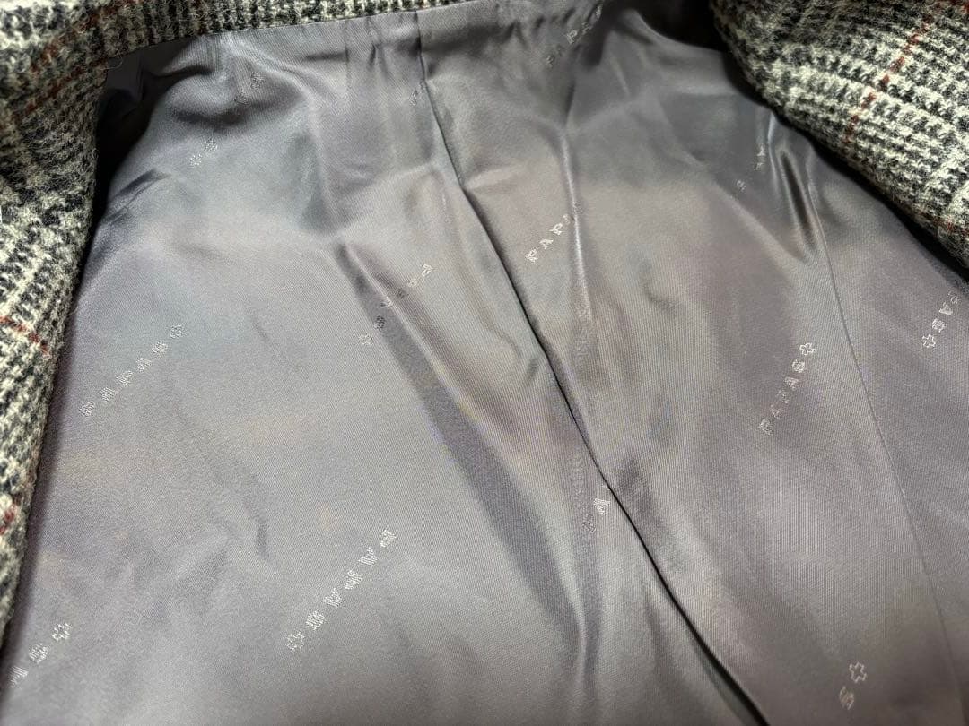 Papas+ テーラードジャケット ツイードコート ハリスツイード 千鳥格子