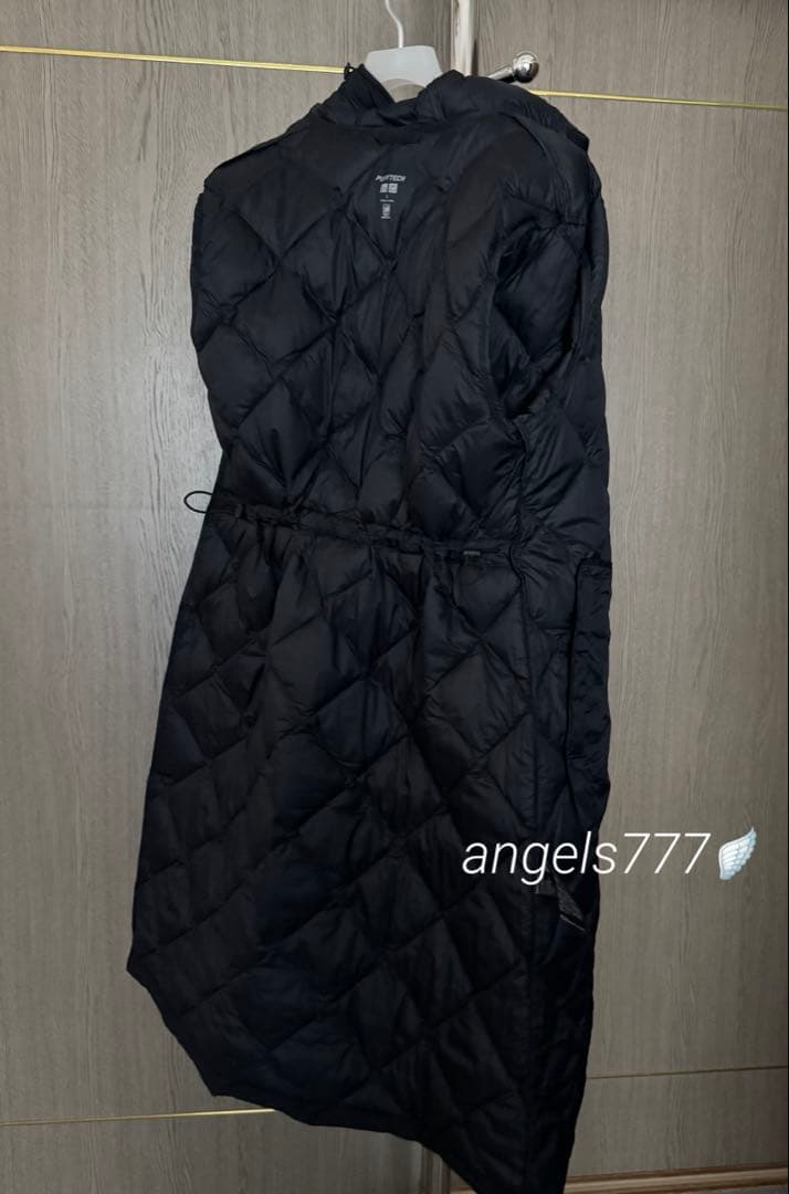 ユニクロ パフテックロングコートリラックスフィット（L）黒 ブラック