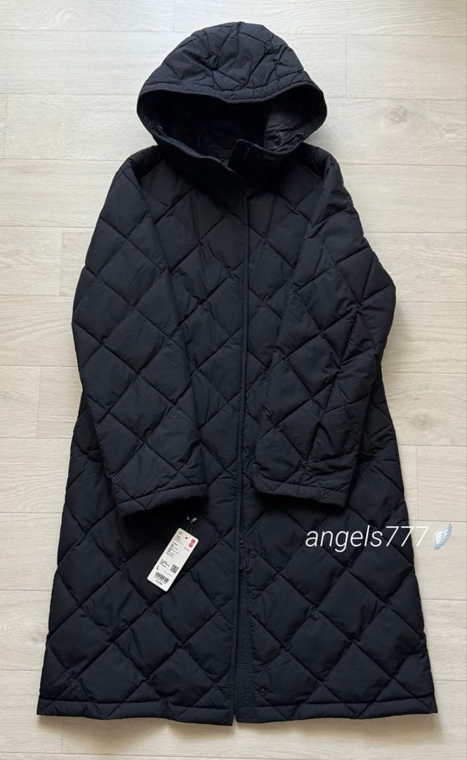 ユニクロ パフテックロングコートリラックスフィット（L）黒 ブラック