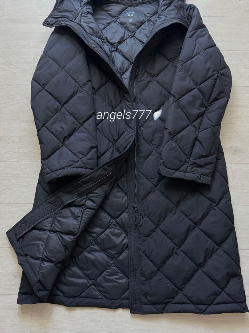 ユニクロ パフテックロングコートリラックスフィット（L）黒 ブラック