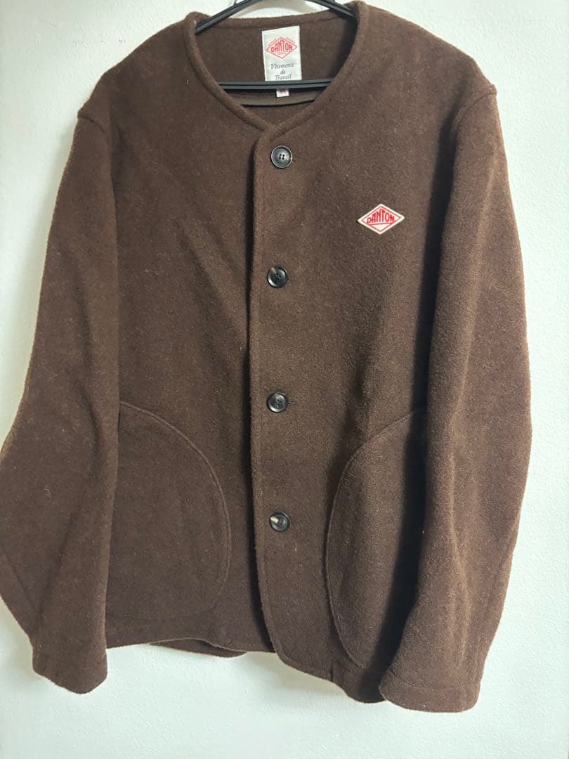 Danton ウールモッサ　ノーカラージャケット
