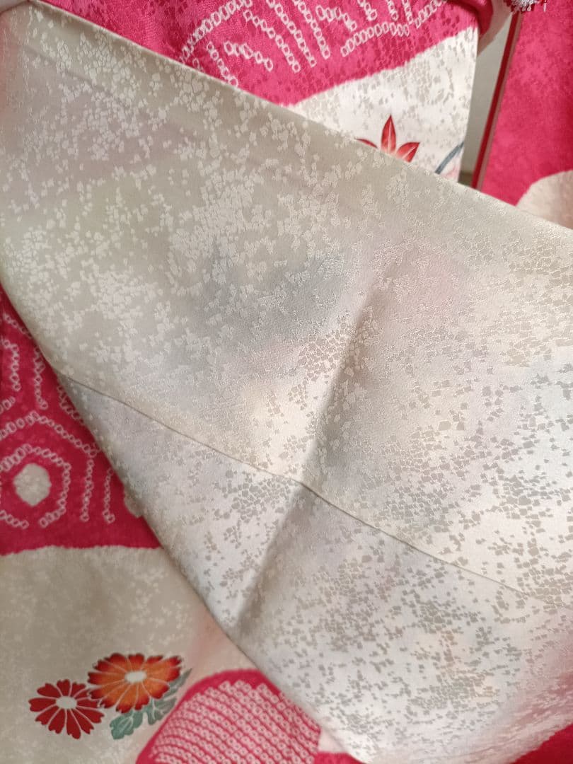 専用です☆上質☆正絹☆ピンク系の着物と白の作り帯☆七五三セット