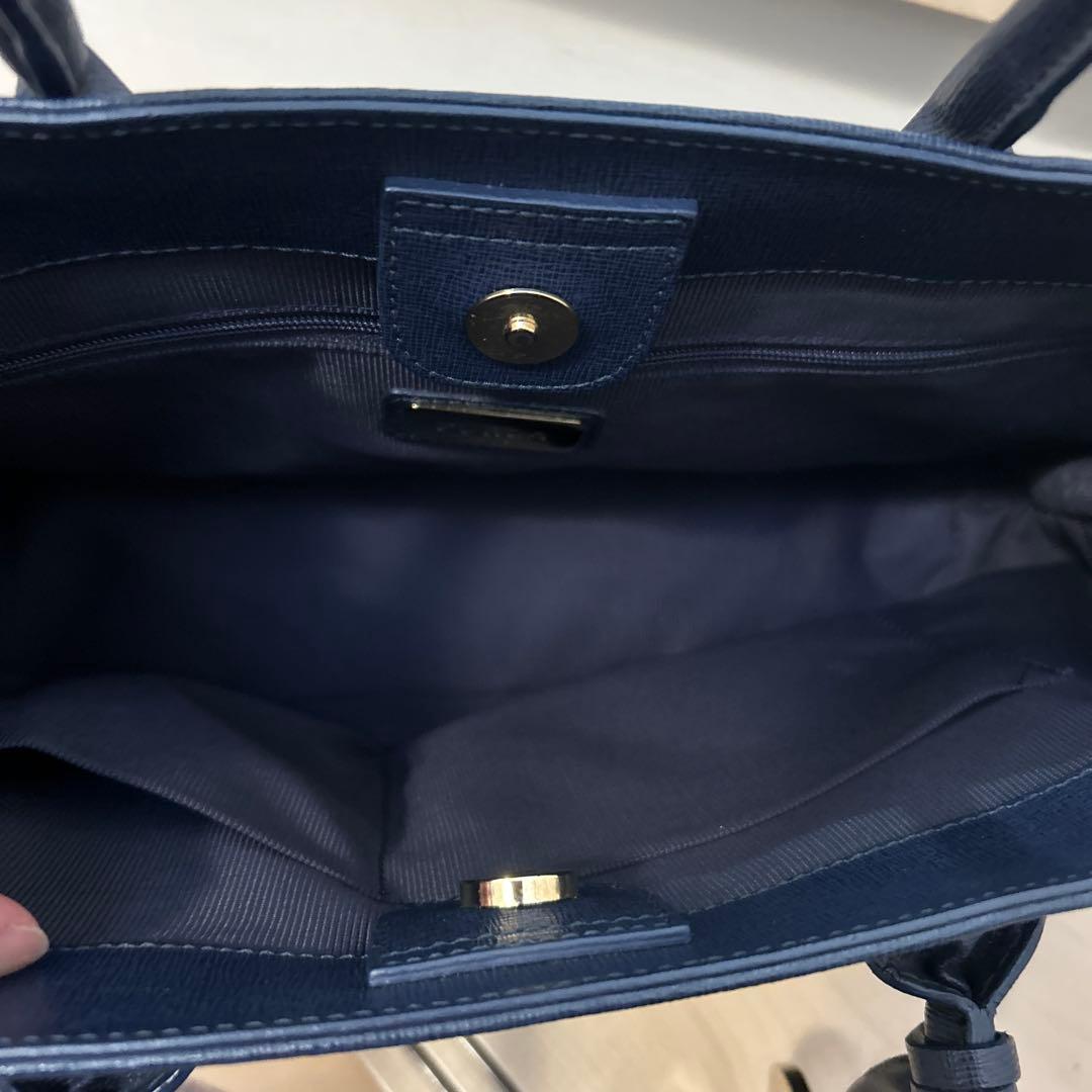 フルラ　超美品　トートバッグ　ショルダーバッグ　ネイビー　卒業式　卒園式　入学式