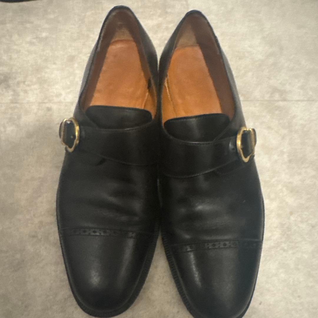 フェラガモ モンクストラップ ストレートチップ 革靴 ビジネスシューズ 美品