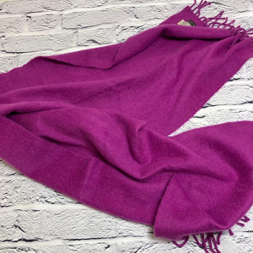 美品✨エルメス HERMES カシミヤ100% マフラー ロゴ刺繍 正規品