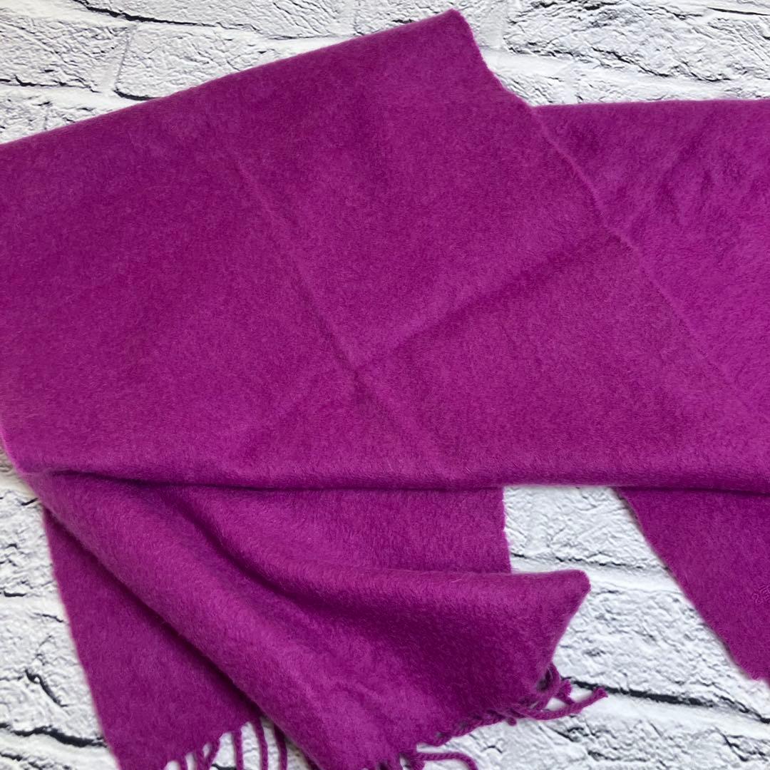 美品✨エルメス HERMES カシミヤ100% マフラー ロゴ刺繍 正規品