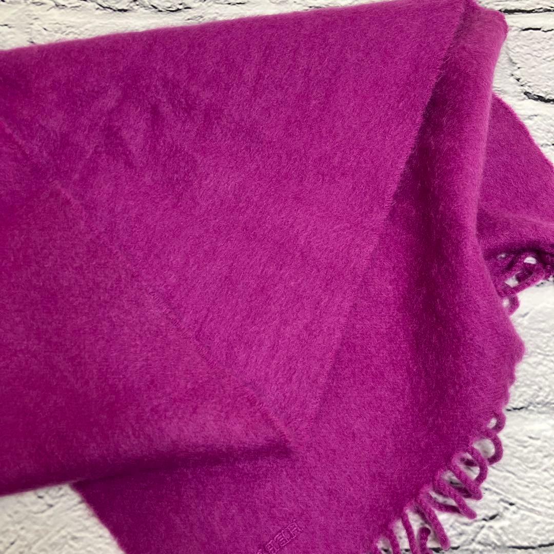 美品✨エルメス HERMES カシミヤ100% マフラー ロゴ刺繍 正規品