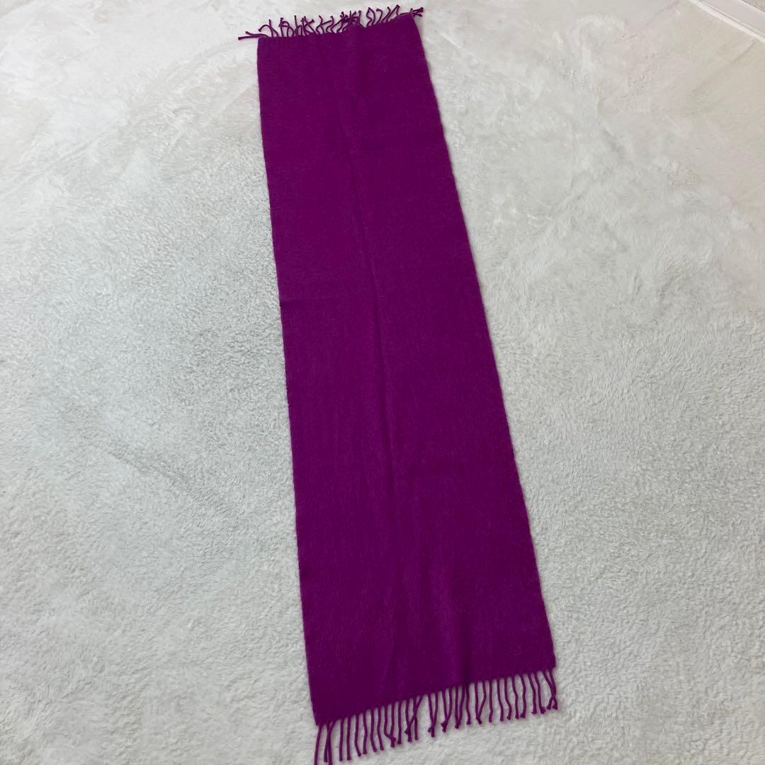 美品✨エルメス HERMES カシミヤ100% マフラー ロゴ刺繍 正規品