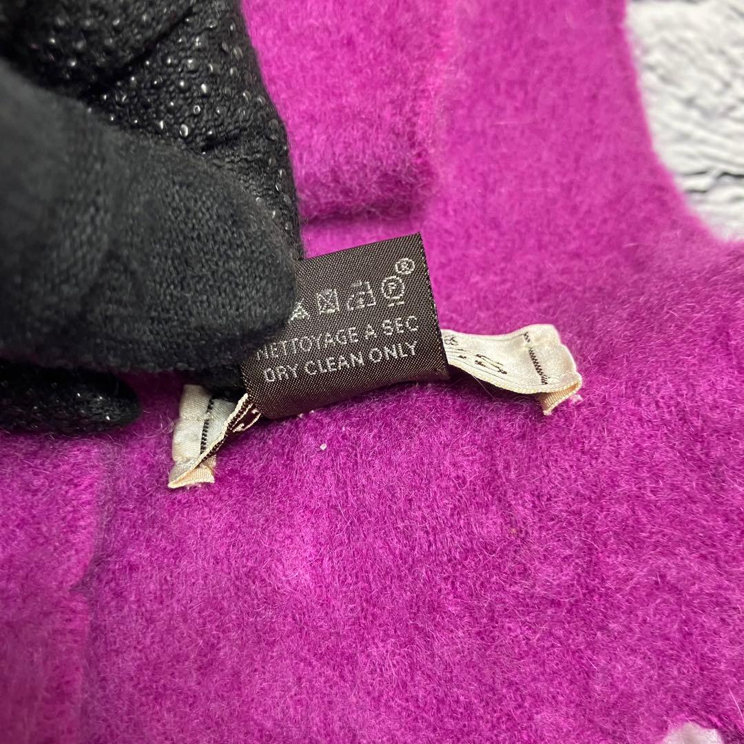 美品✨エルメス HERMES カシミヤ100% マフラー ロゴ刺繍 正規品