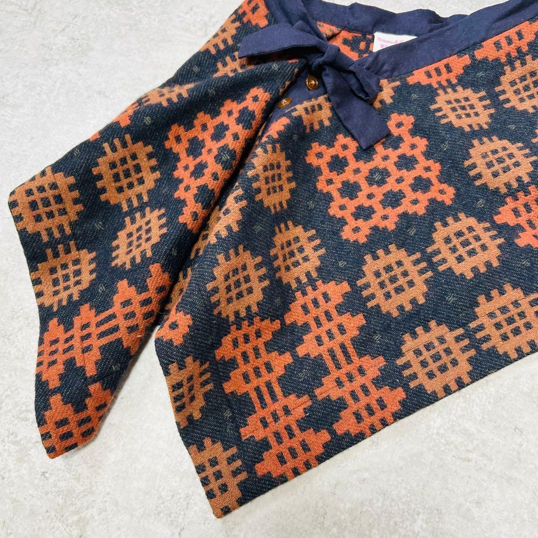 ヴィヴィアンウエストウッド　レッドレーベル　変形スカート　モチーフ　総柄　リボン