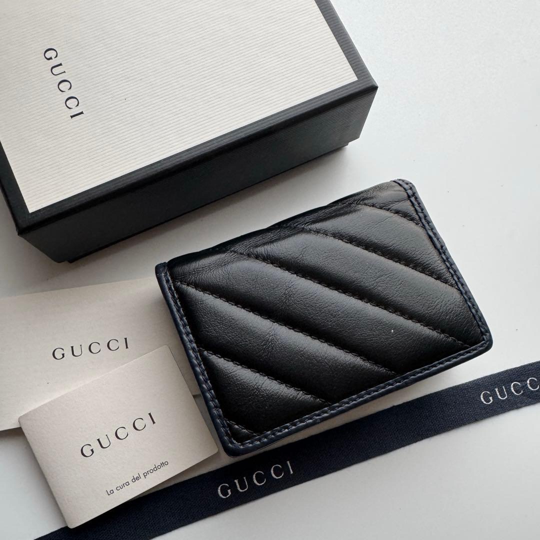 【美品】 241 GUCCI グッチ マーモント 2つ折り 財布 コンパクト