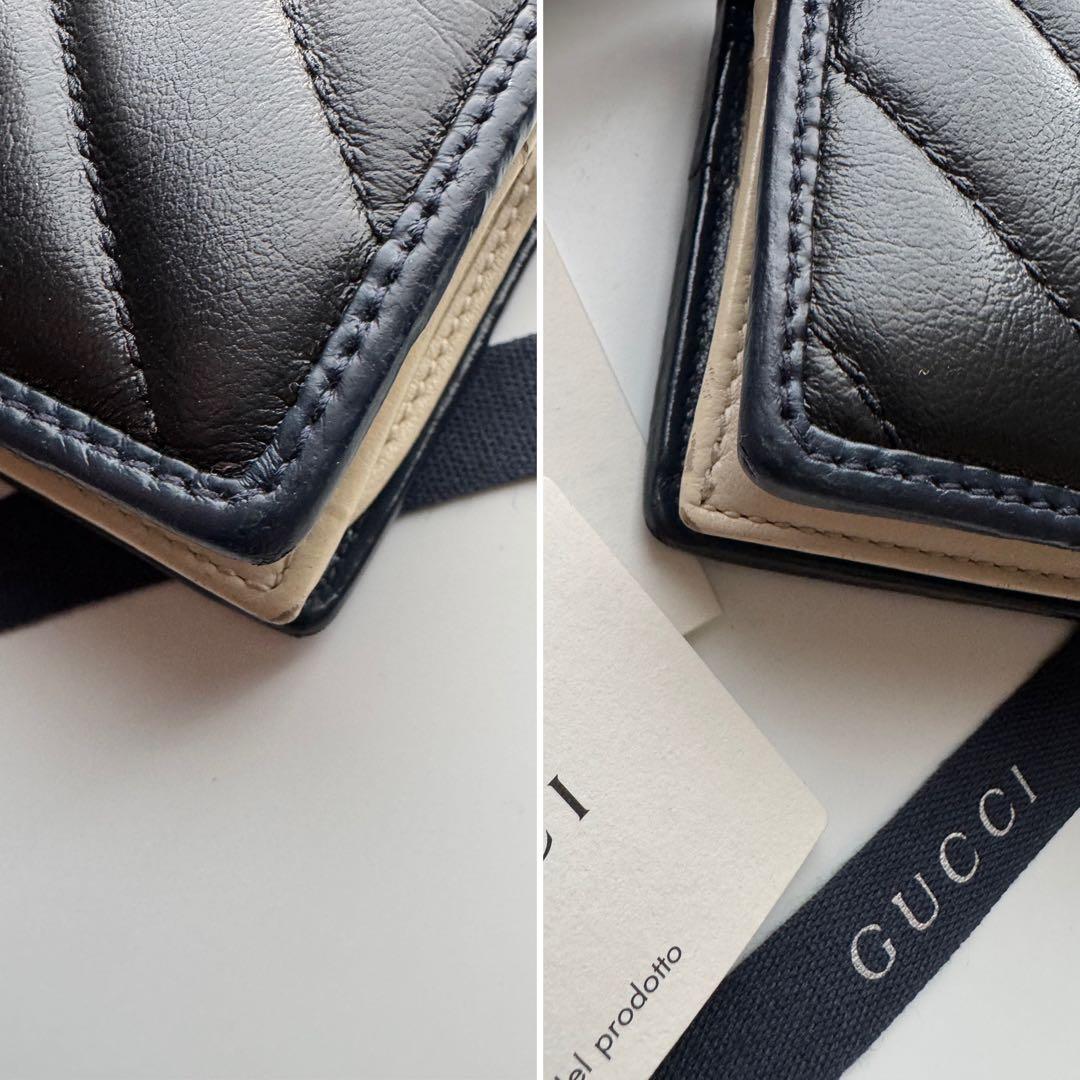 【美品】 241 GUCCI グッチ マーモント 2つ折り 財布 コンパクト