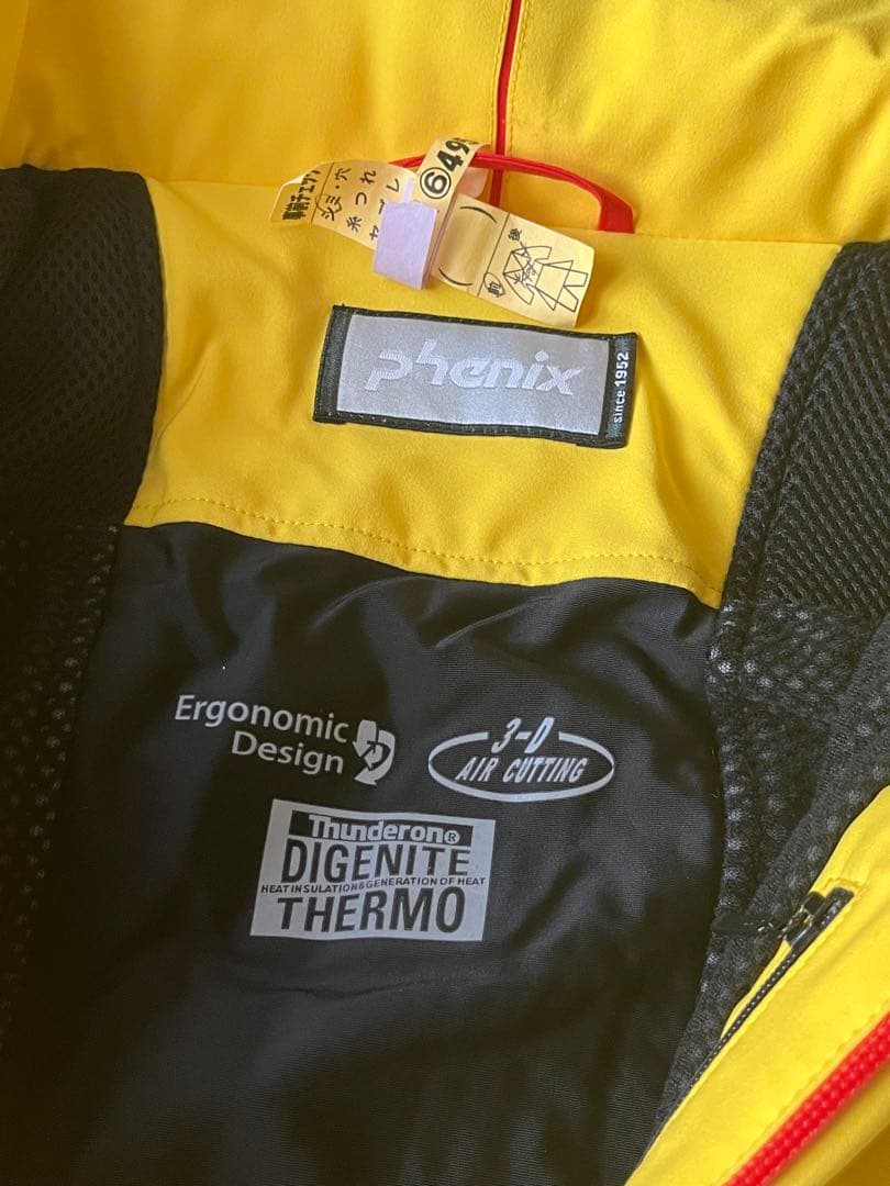 Phenix スキーウェア フード付き イエロー/ネイビー　Lサイズ