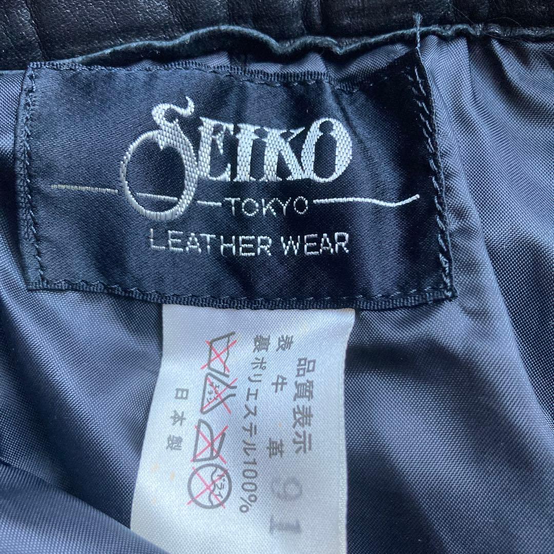 本革　牛革　レザーパンツ　黒　大きいサイズ　w91 Y2K 古着