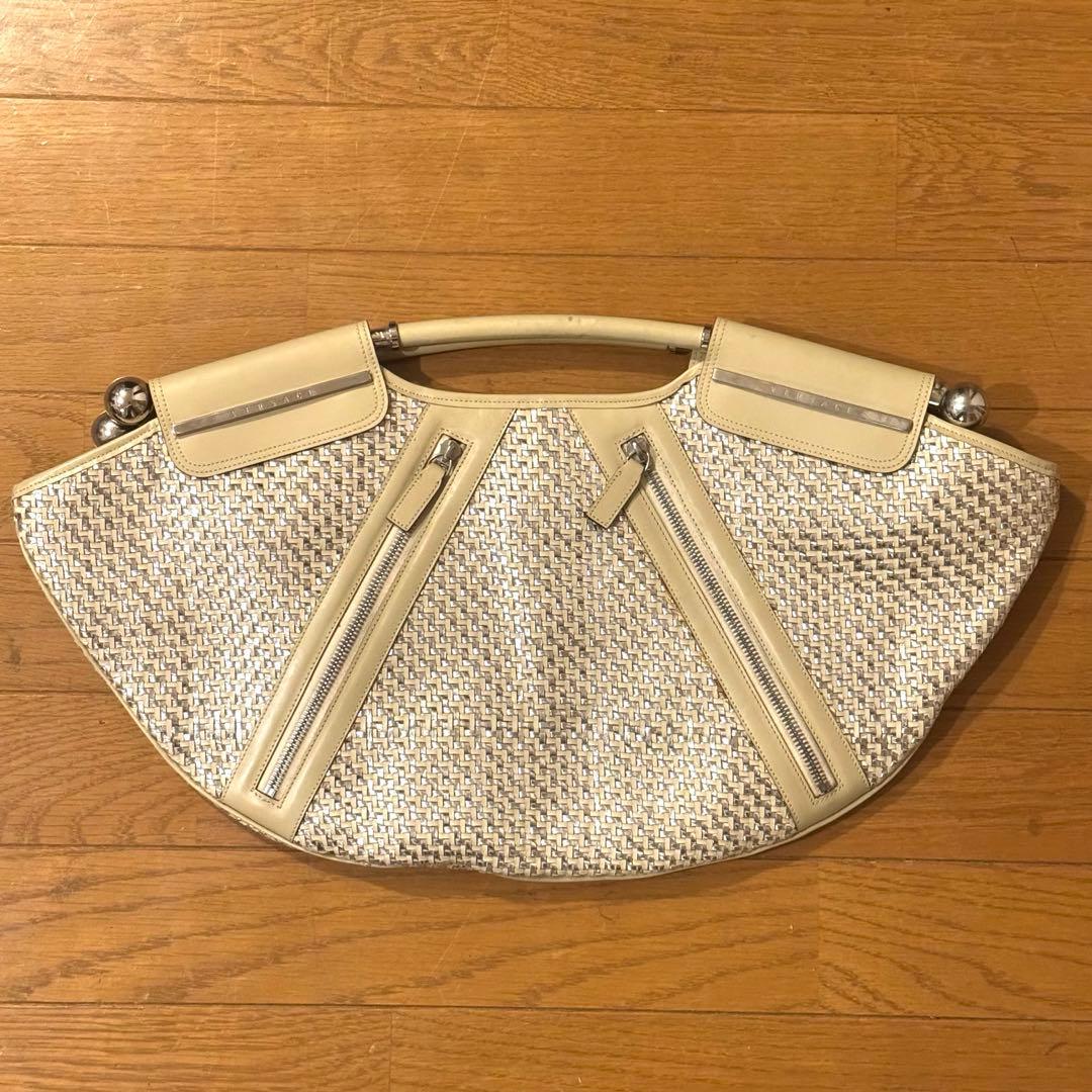 GIANNI VERSACE 90s メタリック大判クラッチ イタリア製