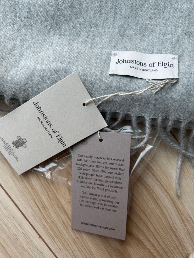 新品ジョンストンズ JOHNSTONS OF ELGIN カシミヤマフラー