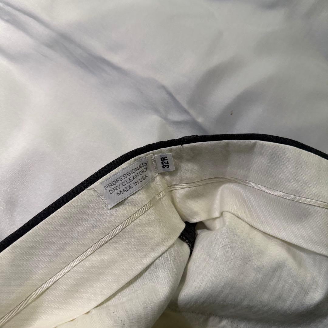 80s vintage USA製 グレー ツータック ウール ワイドスラックス