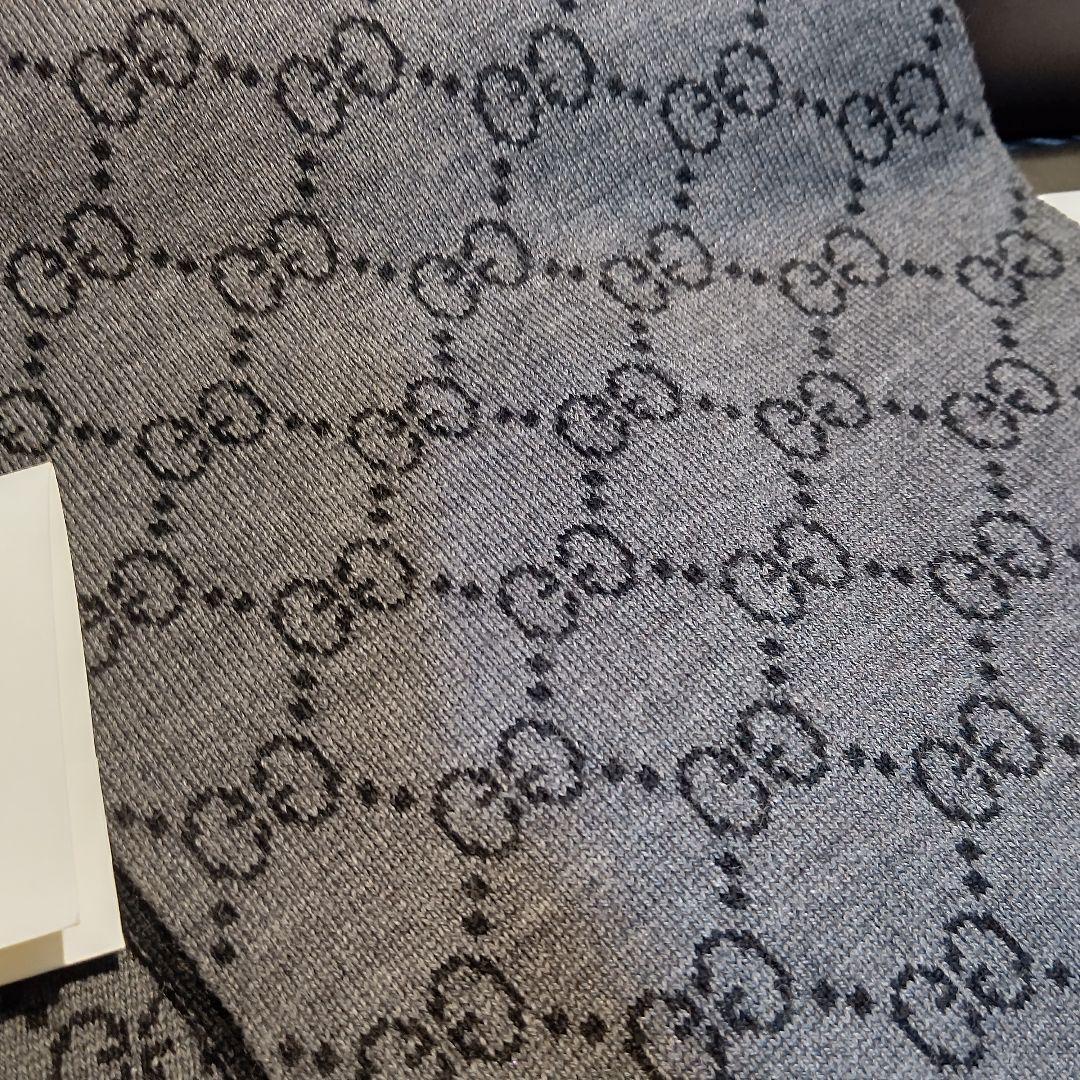 ❤極美品箱付き❤GUCCI マフラー ストール スカーフ❤黒&グレー❤