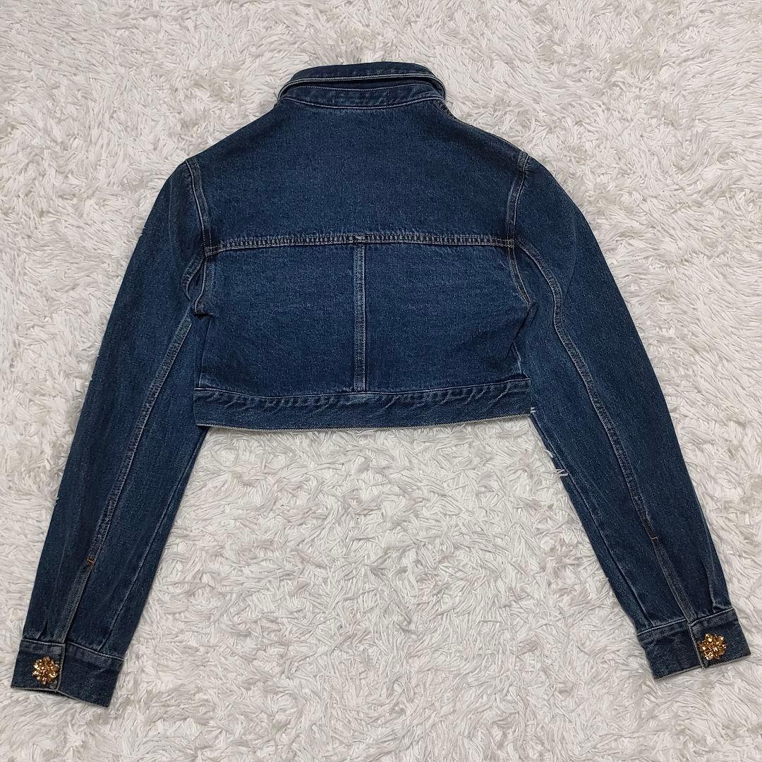 セルフポートレート クロップドデニムジャケット　ディアマンテボタン