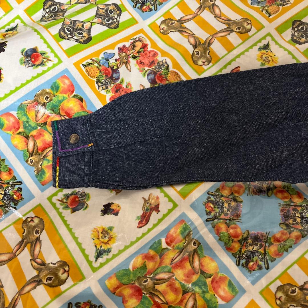 ミキハウス FUNKY 刺繍デニムジャケット 110cm 日本製 バッジ付き