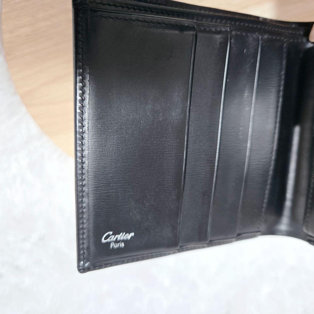 Cartier カルティエ ケース付き 二つ折り財布 ブラック レザー