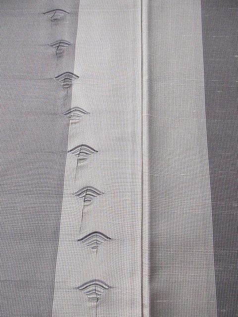 新古品！上質な紬＊グレー＆白＊特選高級＊着物＊トールサイズ＊１６７ｃｍ＊裄６７