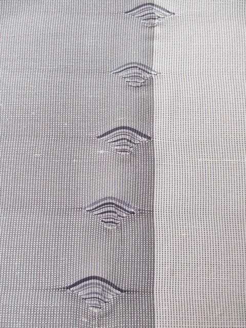 新古品！上質な紬＊グレー＆白＊特選高級＊着物＊トールサイズ＊１６７ｃｍ＊裄６７