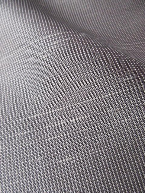 新古品！上質な紬＊グレー＆白＊特選高級＊着物＊トールサイズ＊１６７ｃｍ＊裄６７