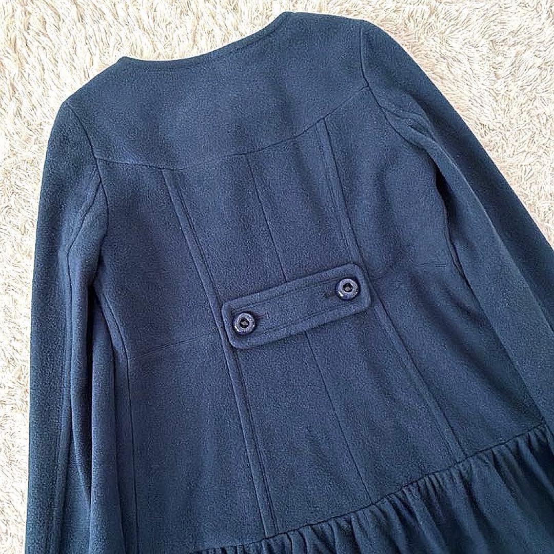 【極美品】バーバリーブルーレーベル ノーカラーコート ノバチェック 38