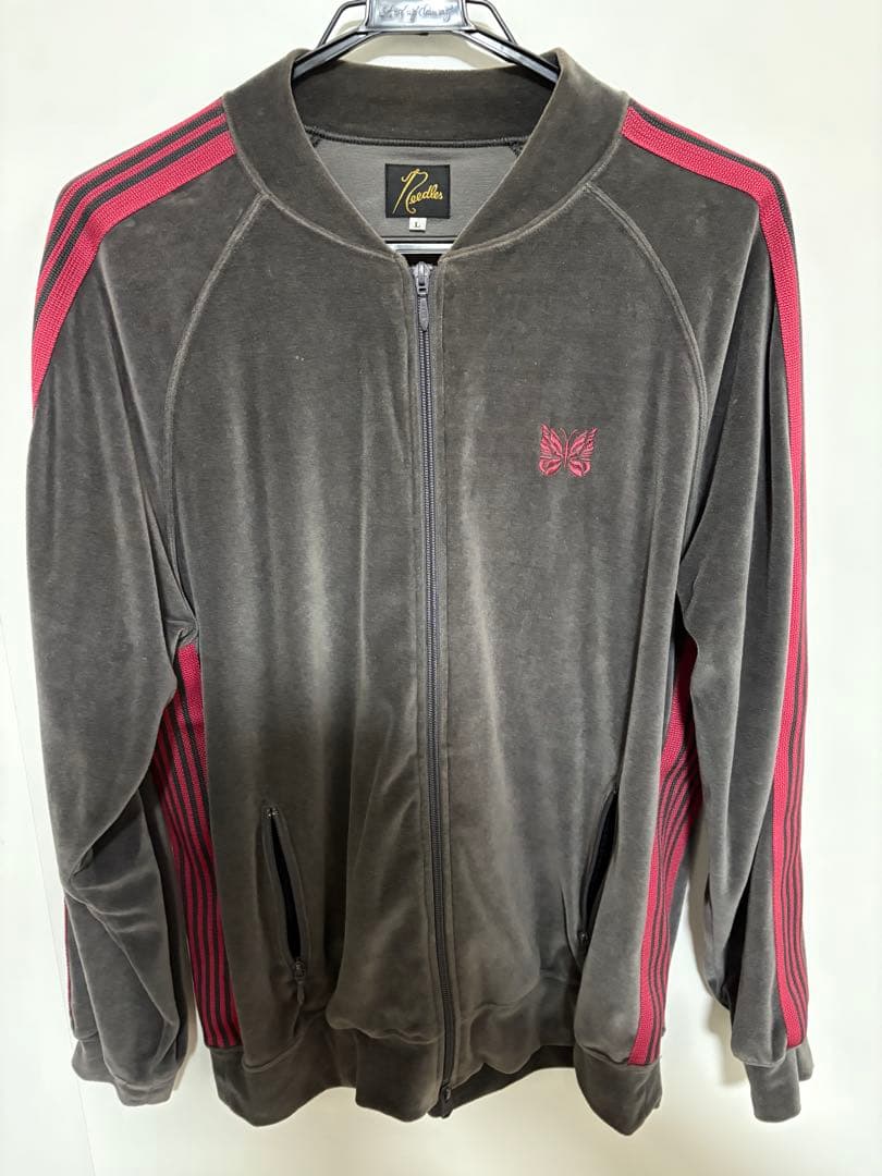 Needles ベロア セットアップ トラックジャケット ナロー グレー L