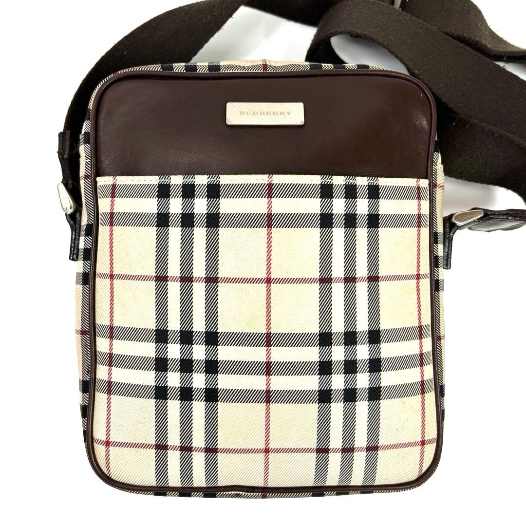 BURBERRY ショルダーバッグ ポシェット 斜めがけ ノバチェック ロゴ金具