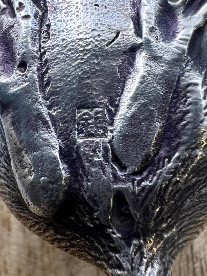 【海】明治金工　銀製　可愛い鼠　ネズミ　重量約97.5g　専用箱付