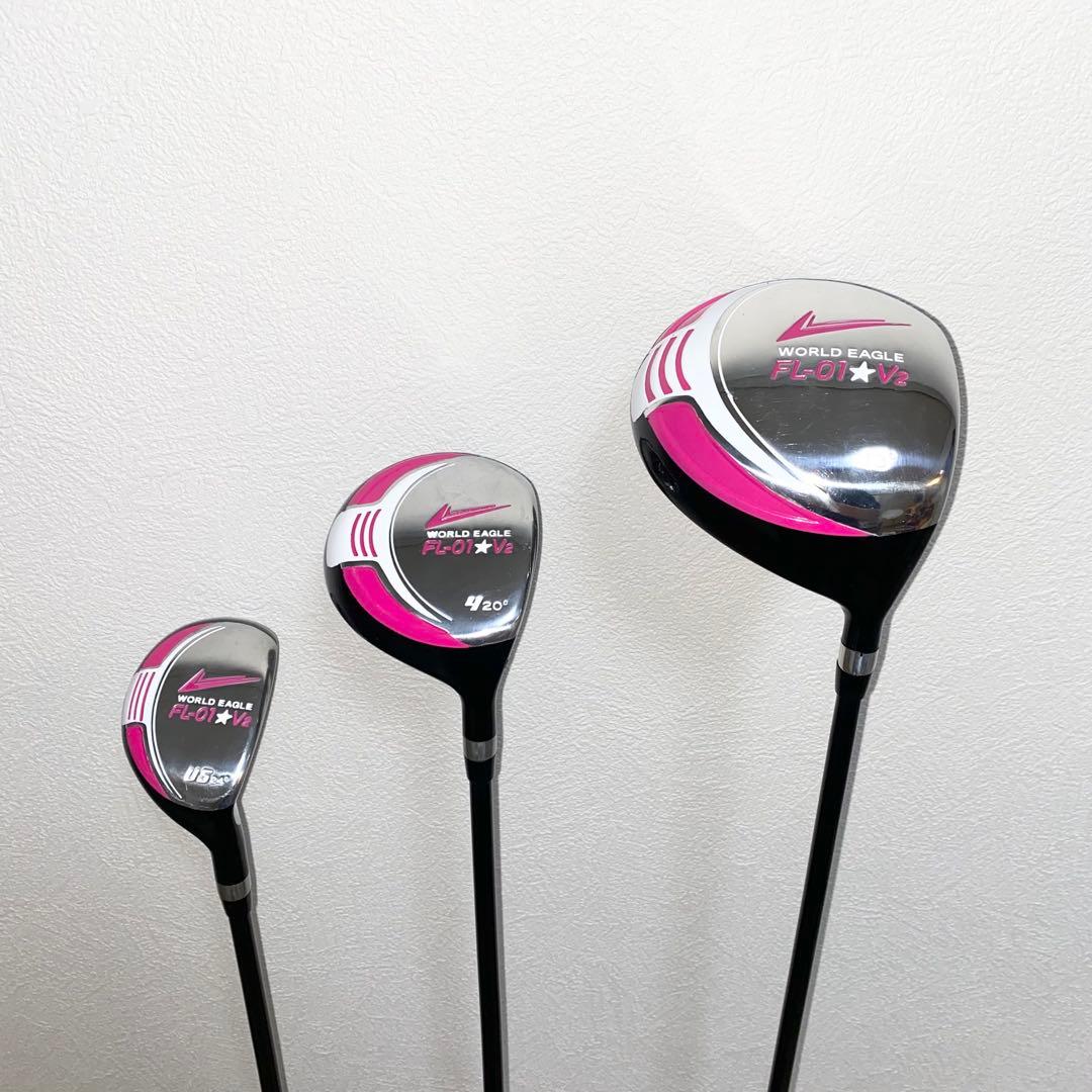美品☆ワールドイーグル レディース用ゴルフクラブフルセット初心者キャディバッグ付