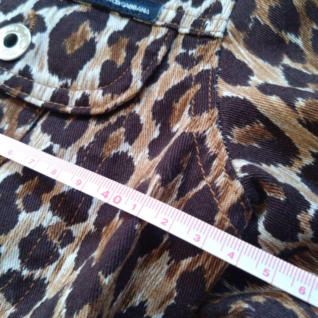 D&G ドルガバ ヒョウ柄 デニム　ジャケット Gジャン XS　ロゴ